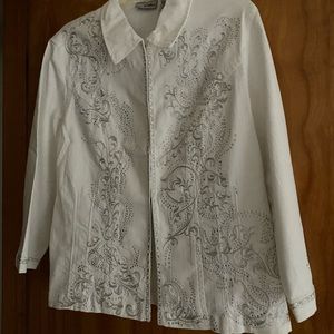 White denim jean style jacket